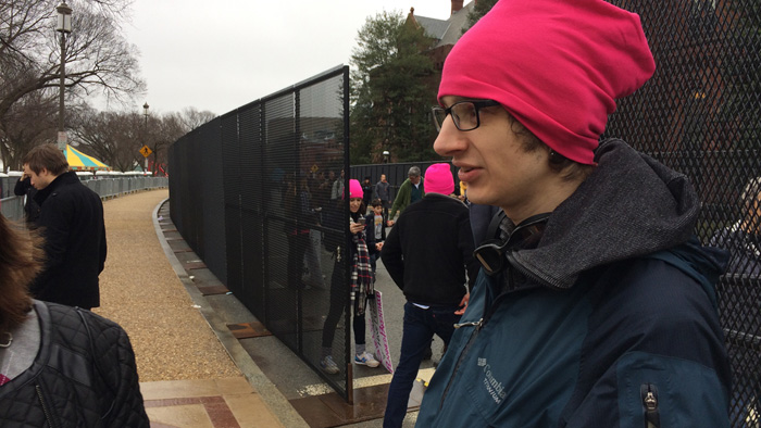 Vlad! standing by a fence at the Women's March in Washington, DC | 21 January 2017