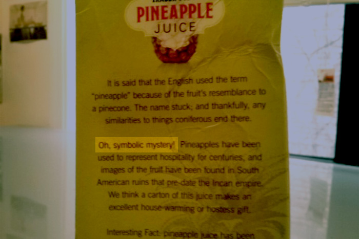 O symbolic mystery | Trader Joe's Pineapple Juice