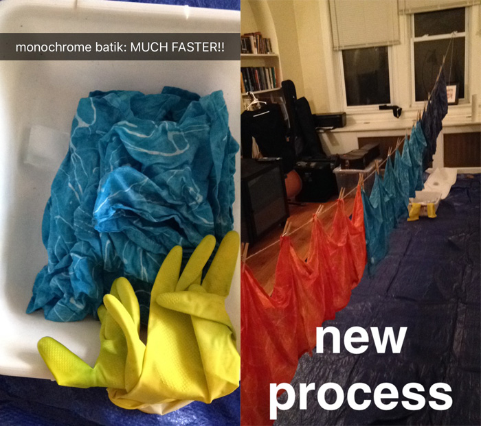 monochrome dye method for home craft batik project