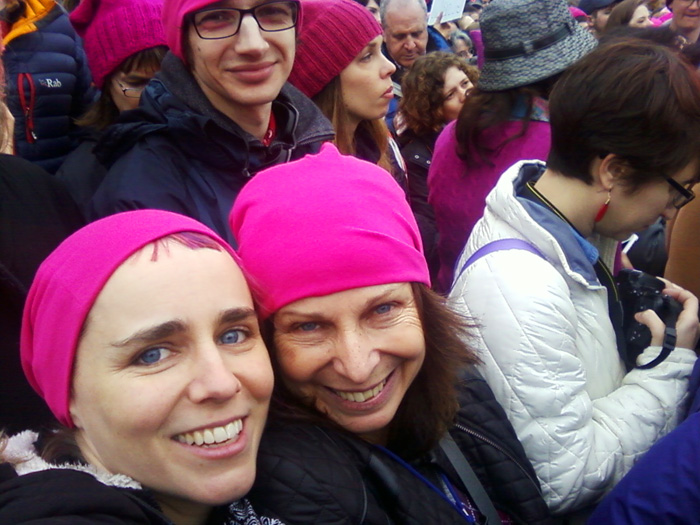 erica and mom selfie time | Women's March on Washington, DC | 21 January 2017