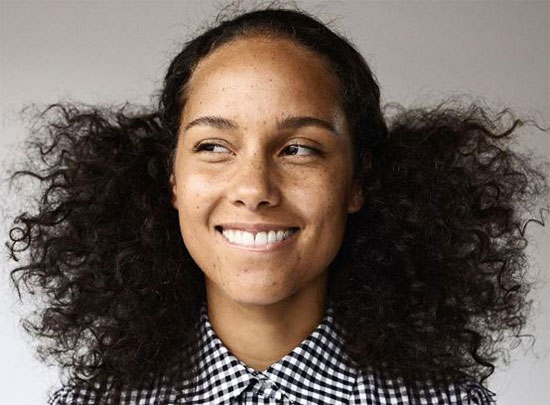 photo of Alicia Keys since her switch to absolute minimum makeup