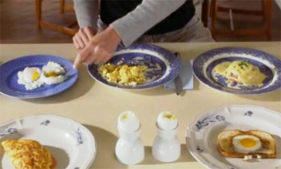 image of Julia Roberts's character cooking eggs so that she can learn Who She Is | Tacky Harper's Cryptic Clues