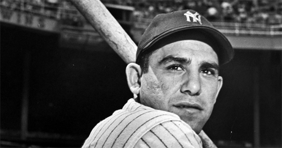 black and white photo of a young New York Yankee Yogi Berra | Tacky Harper's Cryptic Clues