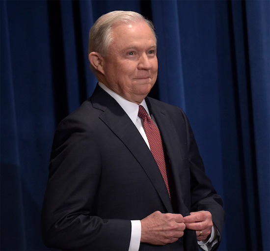 a giddy Atty General Jeff Sessions before announcing the end of DACA | Tacky Harper's Cryptic Clues